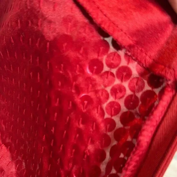 Vintage OLEG CASSINI 12 Open Back True Red Sequin Dress 80s 90s Mob Wife Large Dresses